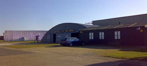 The McAully Flying Group hangar and clubhouse